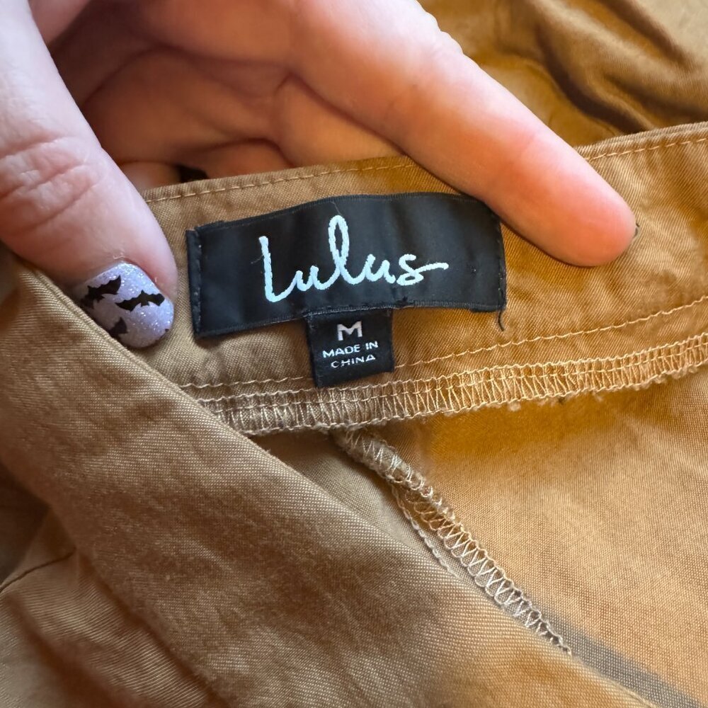 Lulus Tie Front Trouser Pants Brown Size Medium - Picture 4 of 15